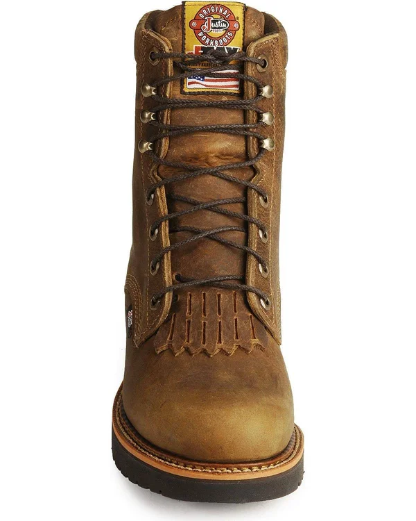 Mens Justin Rugged Tan Gaucho Steel Toe Work Boots - 441