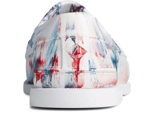 Sperry Original Float Marbled White/Red/Blue Men's Boat Shoes - Size: 13