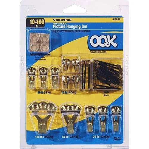 Ook 50918 Valu-Pak Assorted Professional Picture Hanging Kit, Hangs Up to 17 Pic