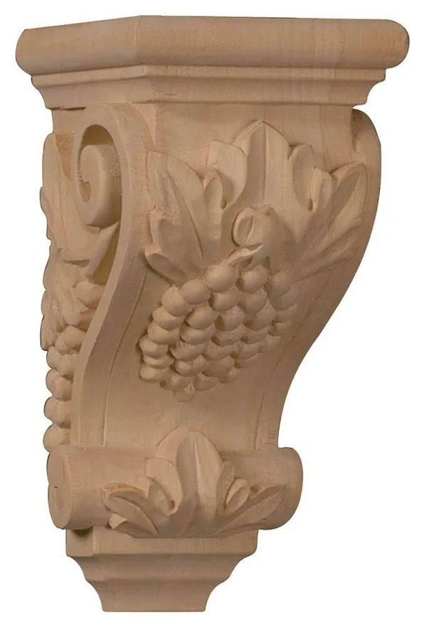 Ekena Millwork CORW03X04X07GRAL 3 1/2x22W x 4x22D x 7x22H Small Grape Corbel - Alder