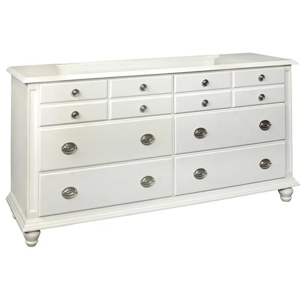Glory Furniture Summit 6 Drawer Dresser in White - G5975-D