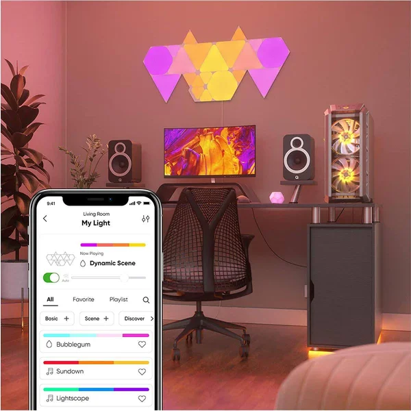 Nanoleaf Shapes Mini Triangles Smarter Kit - 5X Triangle Light Panels, 20 Lumens NL48-5005TW-5PK