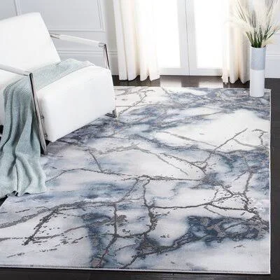 John-Paul Abstract Gray/Blue Area Rug Wrought Studio Rug Size: Runner 2&3x22 x 18&