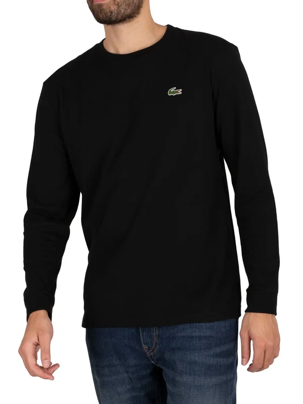 Lacoste Sport Long Sleeved T Shirt Black