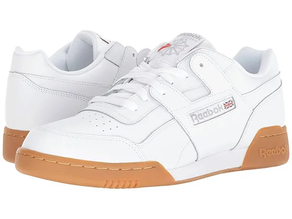 Reebok Men Workout Plus Sneaker - White/Carbon/Classic Red, 6
