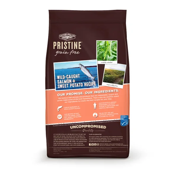 Castor & Pollux Pristine Grain-Free Wild-Caught Salmon & Chickpea Recipe Dry Dog Food, 18-lb