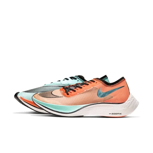Nike Mens ZoomX Vaporfly Next% Racing Flats - Aurora Green/Hyper Crimson/Black/Summit White - Size 4.5