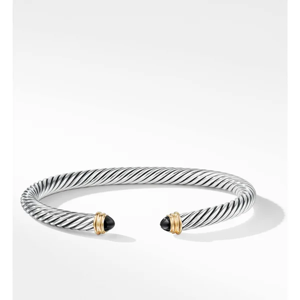 David Yurman Cable Classics Bracelet with Semiprecious Stones & 14K Gold - 5mm Black Onyx