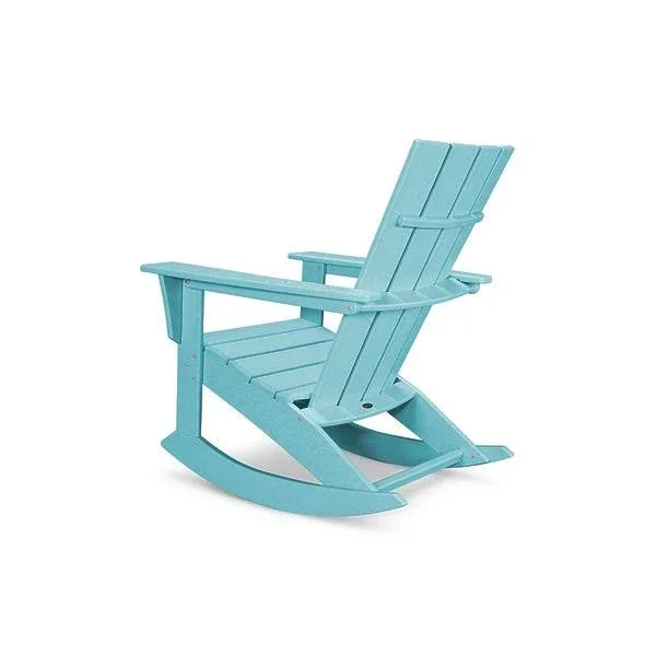 POLYWOOD Quattro Adirondack Rocker: Teak - 20.50" x 16.75" x 17.75"