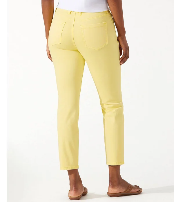 Tommy Bahama Boracay Beach Cotton-Blend Stretch Sateen Hi-Rise Ankle Jeans - Womens, 10, Amaranth
