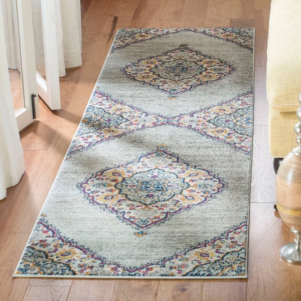 Safavieh Madison MAD153R 6&7x22 x 6&7x22 Square Light Grey - Fuchsia Area Rug