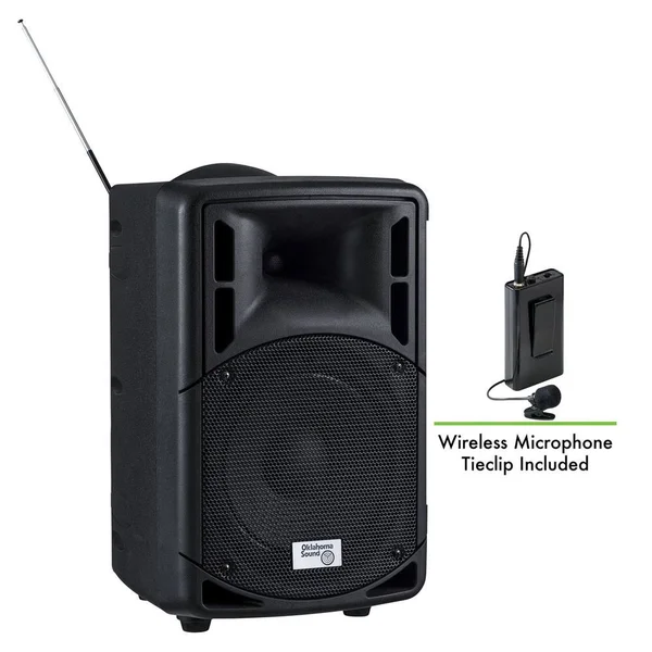 Oklahoma Sound PRA-8000-PRA8-6 40 Watt Wireless PA System with Wireless Lavalier Microphone