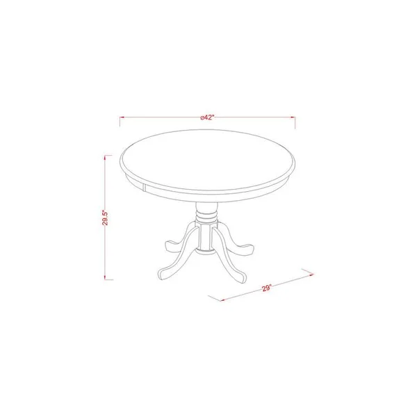 East West Furniture Hartland Wood 3-Piece Dining Set with Cherry Hlip3-bmk-w