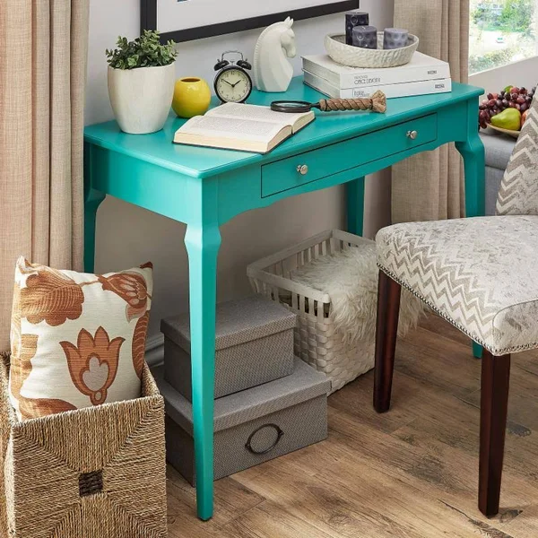 Chelsea Lane Single Drawer Writing Desk - Size: Large, Brown