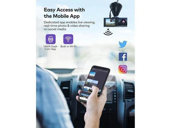 Dual Dash 2K Cam Front and Rear WiFi -VAVA VA-VD009