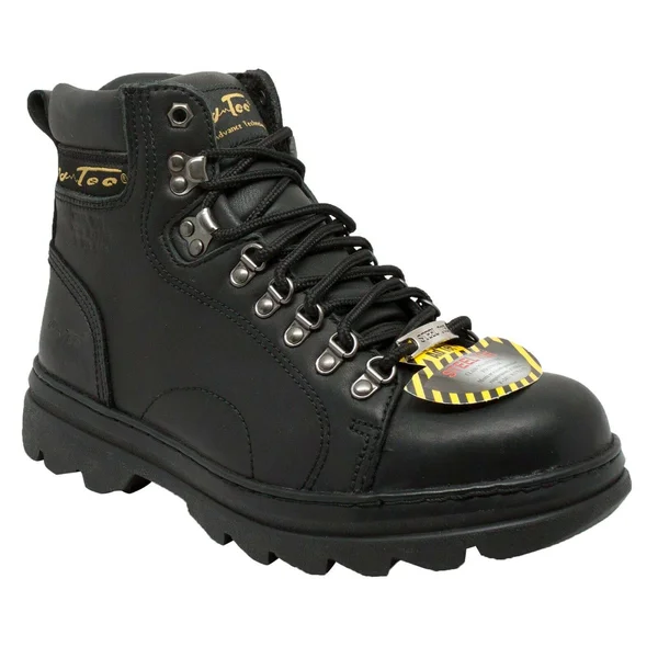 AdTec Men's 6 in. Black Steel Toe Hiker