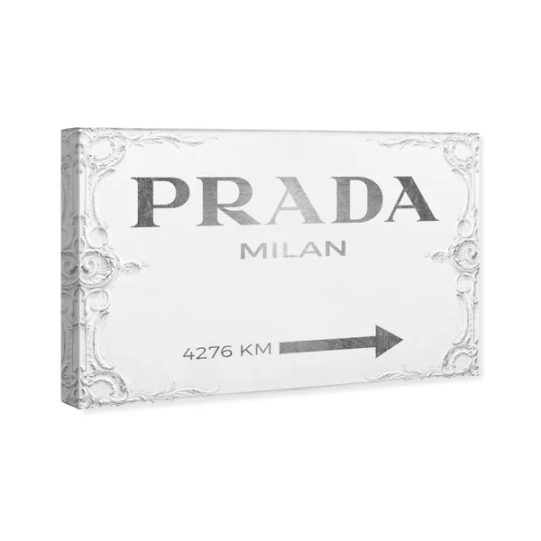 Oliver Gal &Milan Sign& Fashion and Glam Wall Art Canvas Print - Gray, White (15 x 10)