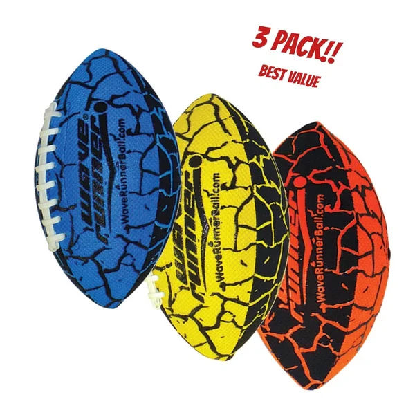 Wave Runner Grip It Waterproof Football- Size 9.25 Inches with Sure-Grip Technology, Let&s Play Football in The Water! (Random