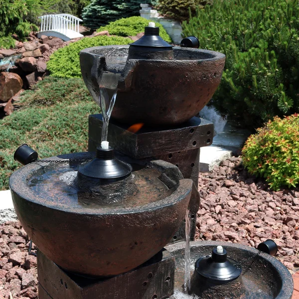 34x22 Burning Bowls 3-Tier Outdoor Water Fountain - Sunnydaze Decor
