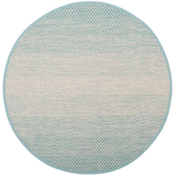 Safavieh Montauk MTK601E Turquoise - Ivory 4& x 6& Area Rug