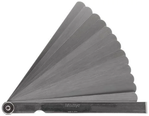 Mitutoyo 184-301S Thickness Feeler Gage Set - Straight Leaves, 0.05-1mm Thickness, 150mm Length, 13 Leaves