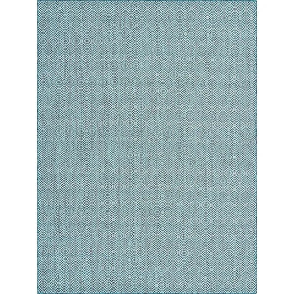 Unique Loom Deco Trellis Indoor Outdoor Rug, Blue, 9x12 ft
