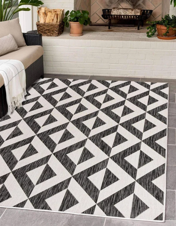 Jill Zarin Outdoor Napa 7&10x22 x 10& Area Rug - Charcoal