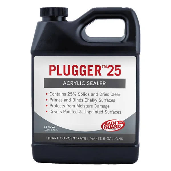 Rain Guard Plugger 25 Water-Based Acrylic Sealer 32 oz. Super Concentrate, Makes 5 Gallons, Clear