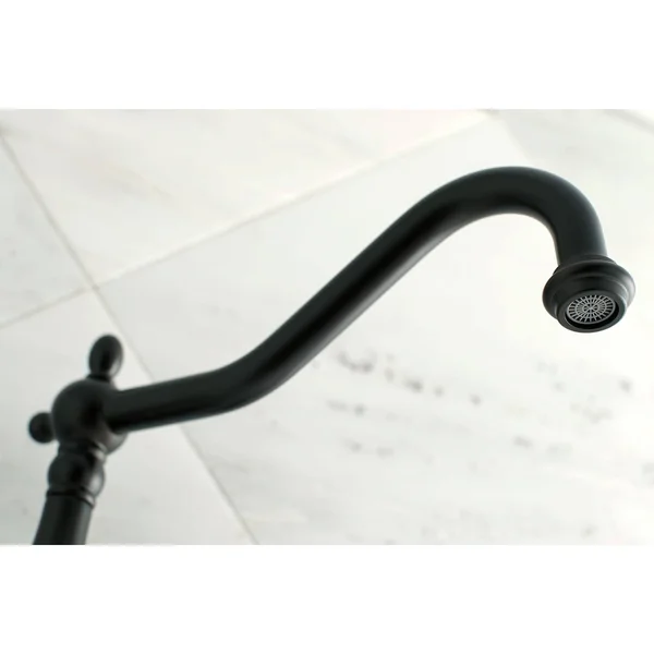 Kingston Brass KS1020PX Heritage Wall Mount Tub Faucet - Matte Black
