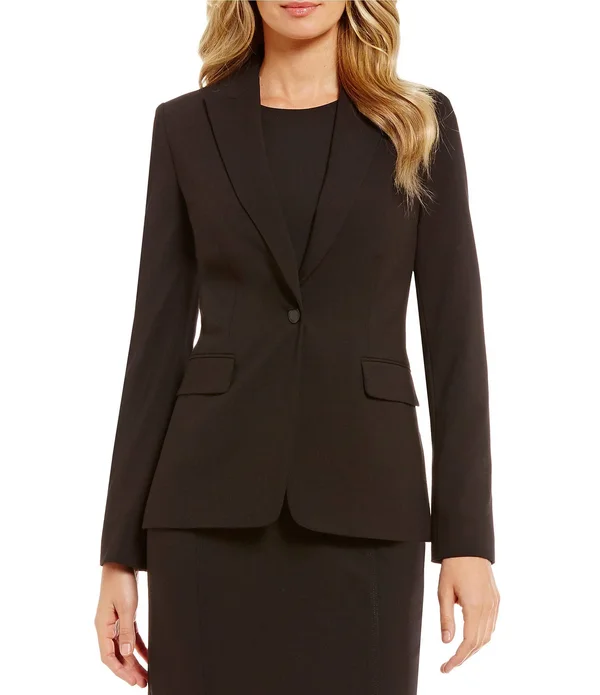 Calvin Klein Women's 1 Button Jacket - Black, 14