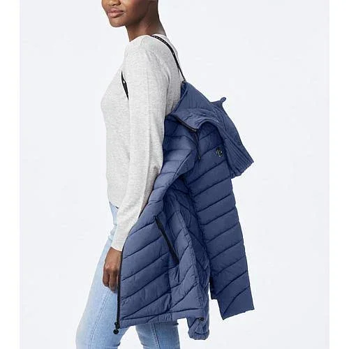 Bernardo EcoPlume Quilted Micro Touch Coat - Alabaster