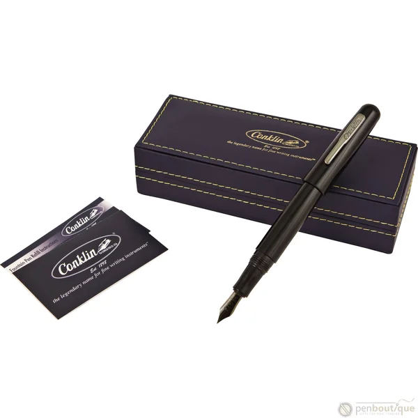 Conklin All American Fountain Pen - Raven Black - 1.1mm Stub