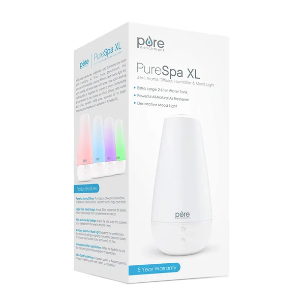 Pure Enrichment PureSpa XL – Extra Large Premium Aroma Diffuser with 2 - 000ml Tank – 3-in-1