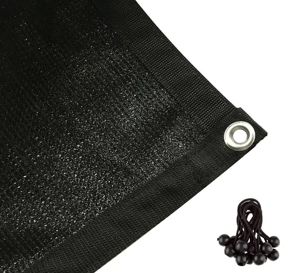 Shatex 90% Sunblock Shade PANEL - Taped Edge with Grommets, Black 10 x 12ft