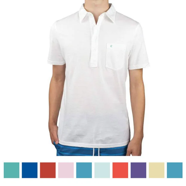 Slim Fit Classic Polo - 100% Organic Cotton, Premium Golf Shirt, Criquet, Mr. White, Size: S