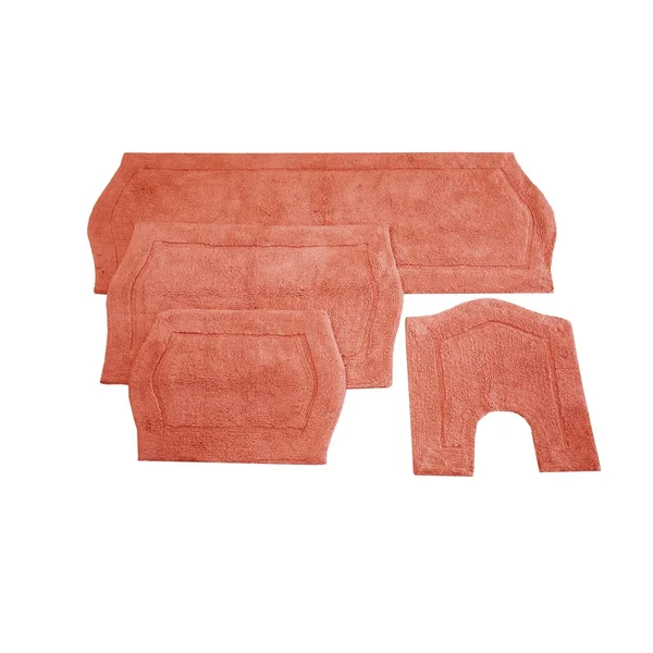 Home Weavers Waterford Bath Rug - 4 Piece Set - Coral