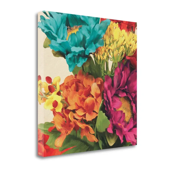 Tangletown Fine Art Pop Art Flowers I by Jocelyn Anderson - Giclee Print on Wrap Canvas, 35x22X35x22