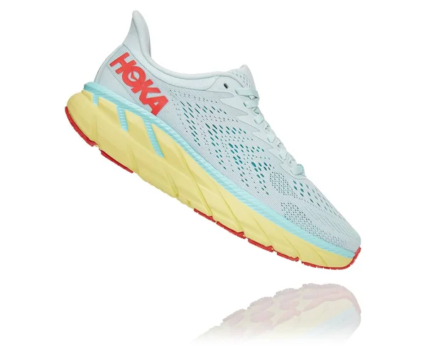 Hoka One One Women's Clifton 7 Running Shoes, Coral/White