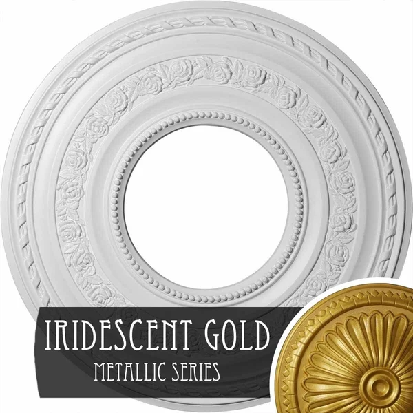 29 3/8x22OD x 11 5/8x22ID x 1 1/8x22P Anthony Ceiling Medallion (Iridescent Gold)