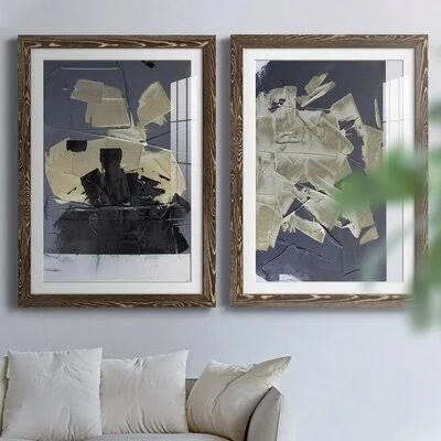 Gold Divided IIIPremium Framed Print - Ready to Hang Ivy Bronx Format: Walnut Framed Paper - Matte Color: White, Size: 43.5x22 H