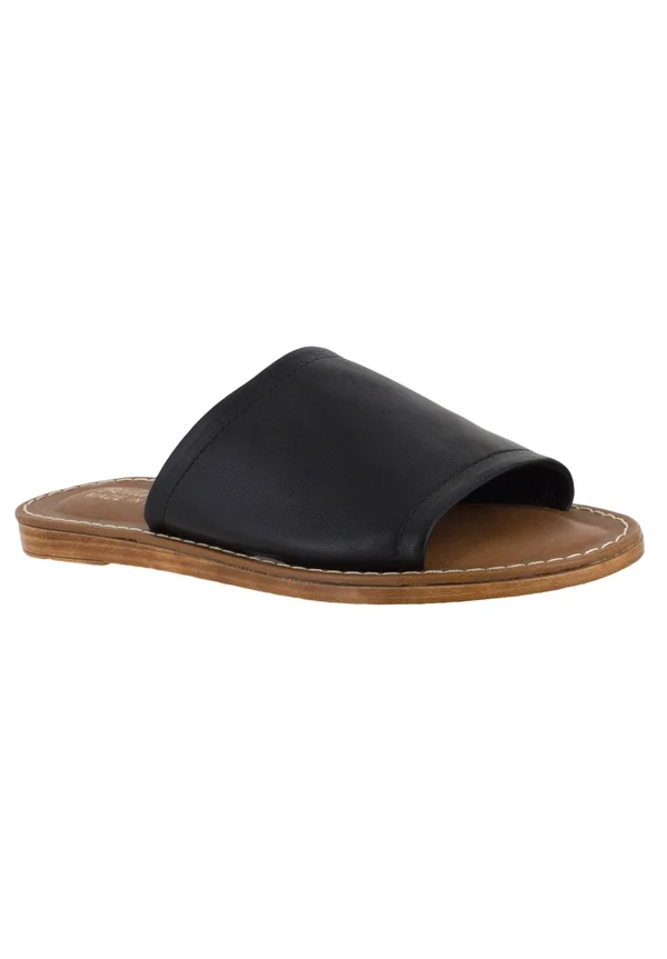 Bella Vita Ros-Italy Slide Sandals - Black Italian Leather