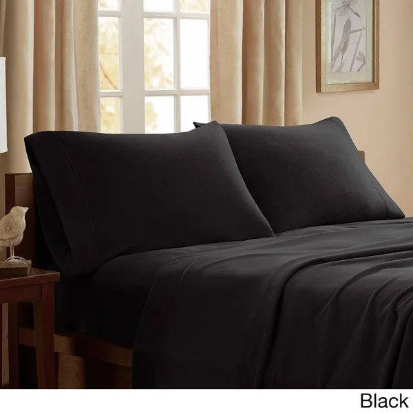 Porch & den Herron Stain Resistant Fleece Bed Sheet Set - King - Mink