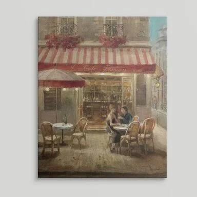 &Paris Cafe II& Danhui Nai Painting Print Winston Porter Size: 48x22 H x 38x22 W x 1.5x22 D, Format: Canvas