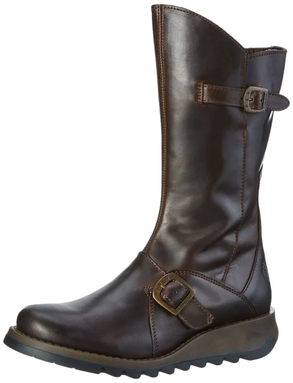 Fly London Mes 2 Womens Mid Calf Boots Brown Leather 142913-004 35 EU