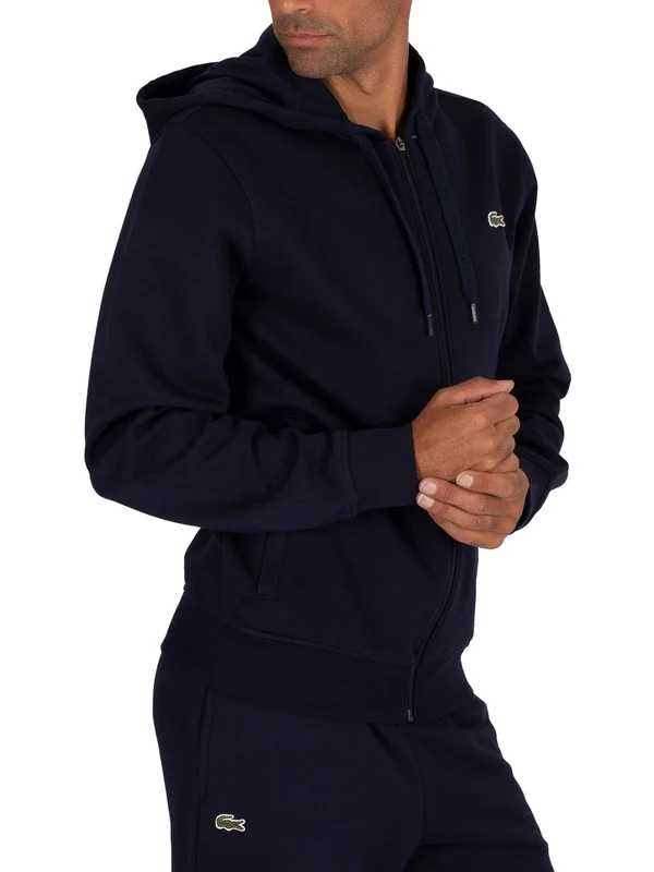 Lacoste Sport Full Zip Hoodie Navy