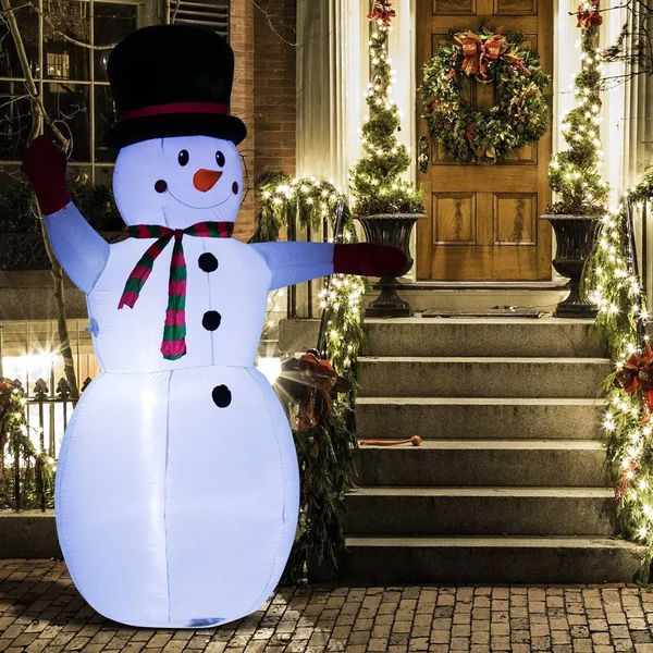 8& Indoor/Outdoor LED Inflatable Holiday Christmas Yard Decoration - Waving Snowman