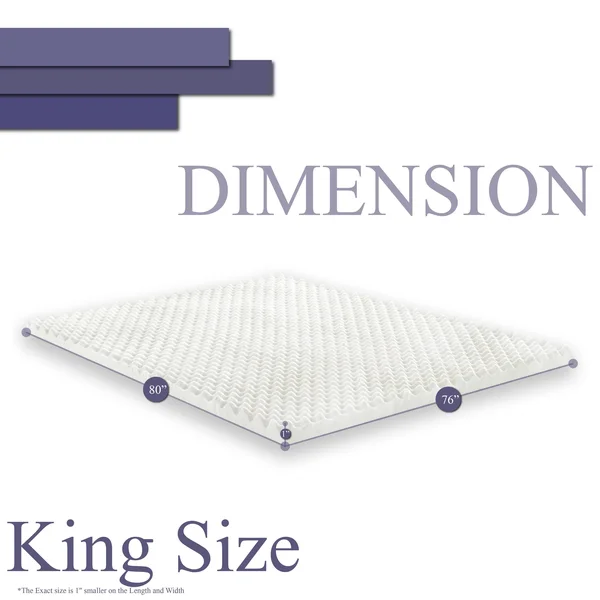 ONATAN High Density Convoluted Egg Shell Breathable Foam Topper - Adds Comfort to Mattress - King - 1 inch
