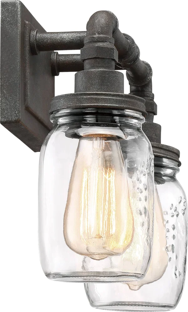 Quoizel Squire 2 Bath Light, Rustic Black - SQR8602RK
