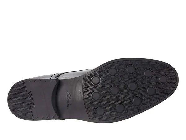 Clarks Whiddon Mid Mens Leather Waterproof Chukka Boots, Black