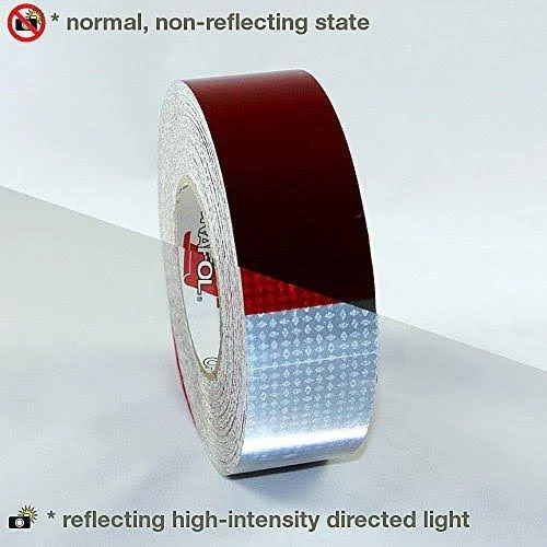 Oralite (Reflexite) Gate Arm Microprismatic Retroreflective Conspicuity Tape: 2 in x 50 yds. (alternating 16 in. Red 16 in. Whit